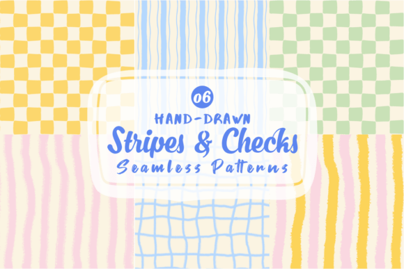 Download Hand Drawn Stripes &amp; Checks Patterns - Check Collection