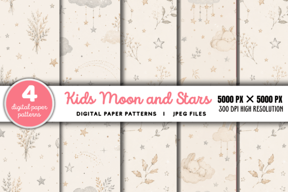 Download Kids Moon and Stars Paper 2 - Stars Collection