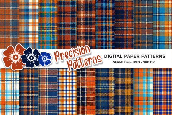 Download Blue and Orange Plaid Patterns - Premium Bundle
