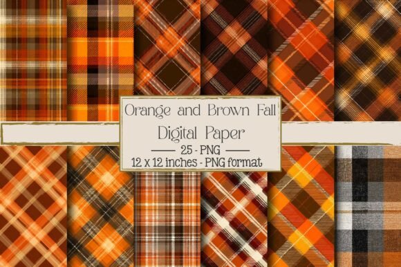 Download Orange and Brown Fall Plaid - Orange and brown Collection
