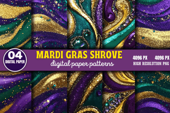 Download Mardi Gras Shrove Digital Paper Pattern - Premium Resources