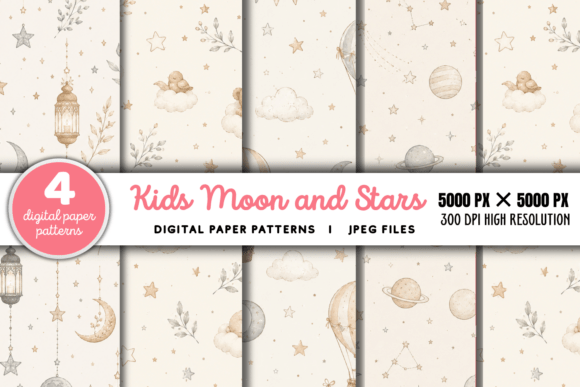 Download Kids Moon and Stars Paper 3 - Stars Collection