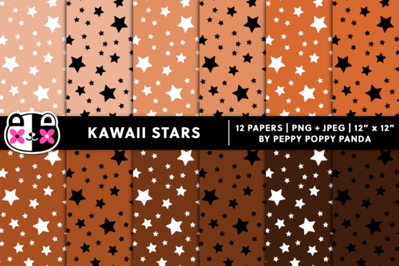 Download Brown Kawaii Seamless Stars Paper - Stars Collection