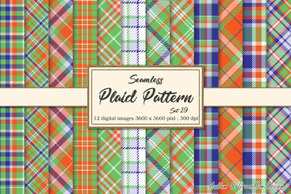 Download Green Orange Blue Plaid Background - Orange blue plaid Collection