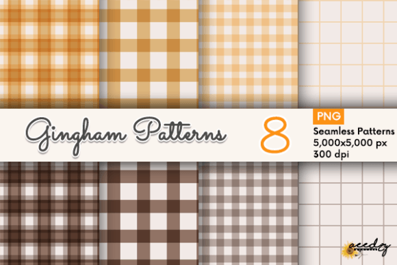 Download Orange and Brown Gingham Patterns - Orange and brown Collection