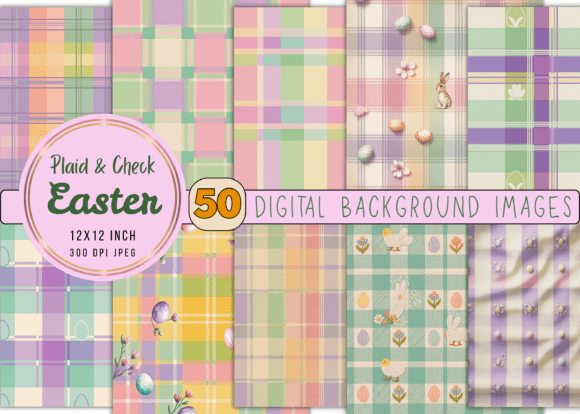 Download Plaid &amp; Check Easter Digital Backgrounds - Check Collection