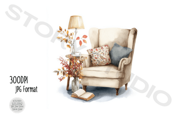 Download Cozy Armchair Fall Home Decor - Fall home decor Collection