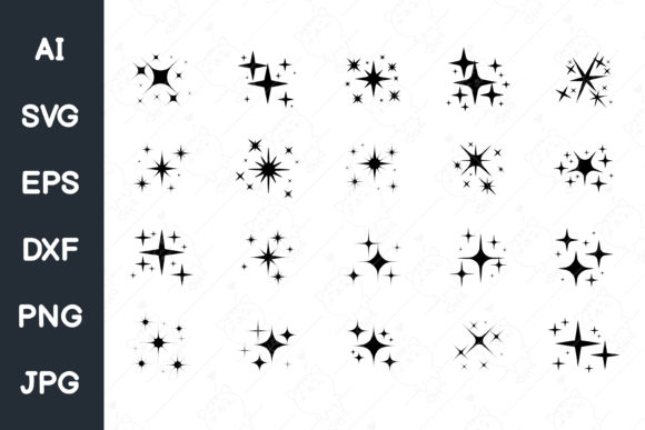Download Sparkling Stars. Star and Glitter. Svg. - Stars Collection