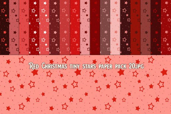 Download Red Christmas Tiny Stars Paper Pack - Stars Collection